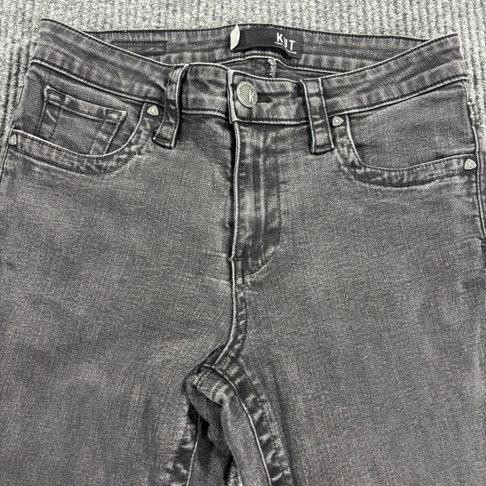 KUT from the Kloth Stevie Straight Leg Jeans Women‎ Size 2 Grey Stretch Denim